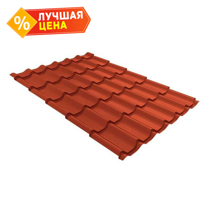 Металлочерепица Grand Line Kamea (Камея) 0,5 GreenСoat Pural BT RR 750 Терракота