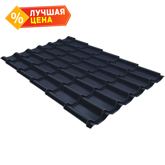 Металлочерепица Grand Line Classic (Классик) 0,45 Drap ST RAL 7024 Мокрый асфальт