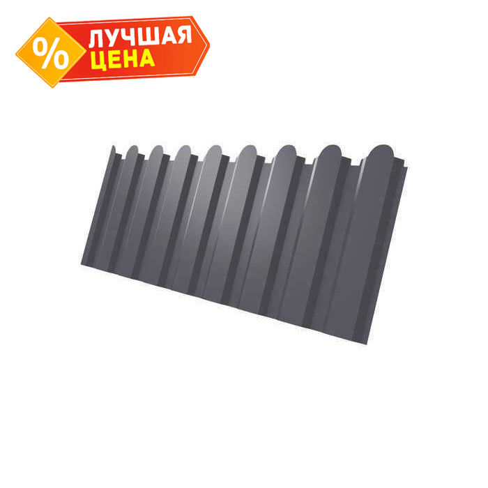 Профлист Grand Line фигурный C20A Полиэстер - double 0.45 мм RAL 7016 Антрацитово-Серый