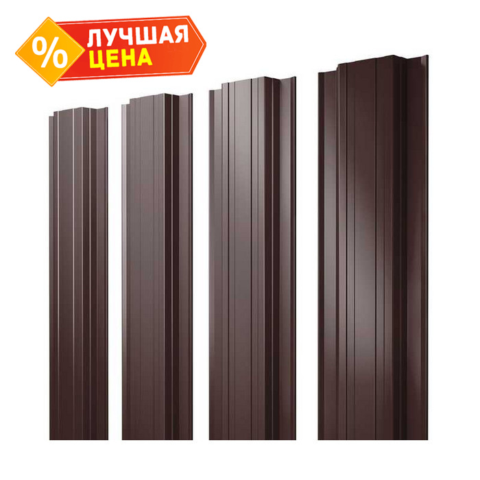 Штакетник Прямоугольный Grand Line 0,5 GreenCoat Pural BT, matt RR 887 Шоколадно-Коричневый