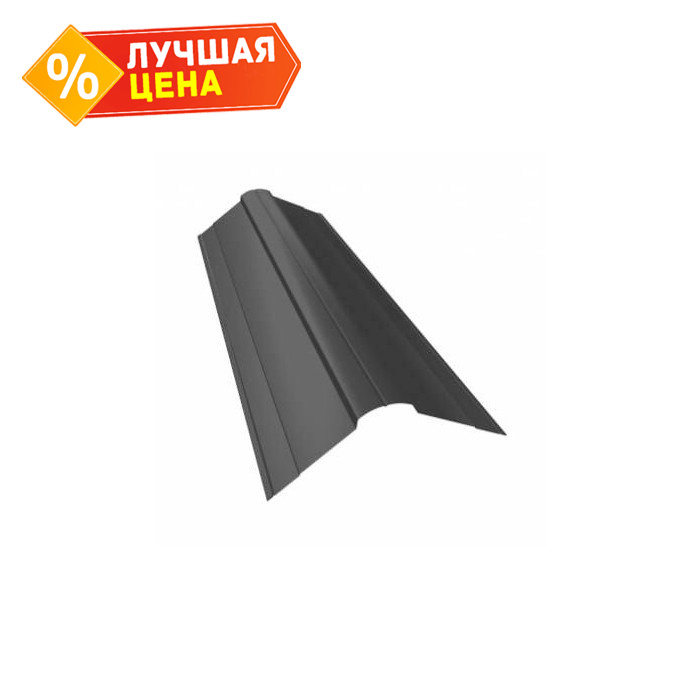 Планка конька фигурного 70x70 0,5 Satin с пленкой RAL 9006 бело-алюминиевый
