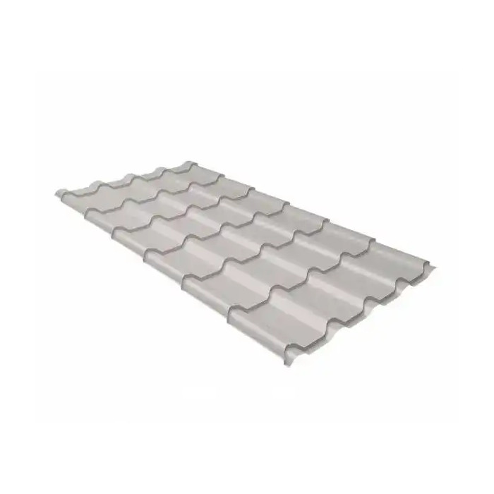 Металлочерепица Grand Line Kamea (Камея) 0,5 GreenCoat Pural Matt BT RR 21 Светло-серый