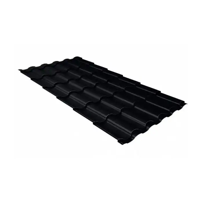 Металлочерепица Grand Line Kredo (Кредо) 0,5 GreenCoat Pural Matt BT RAL 9005 Черный