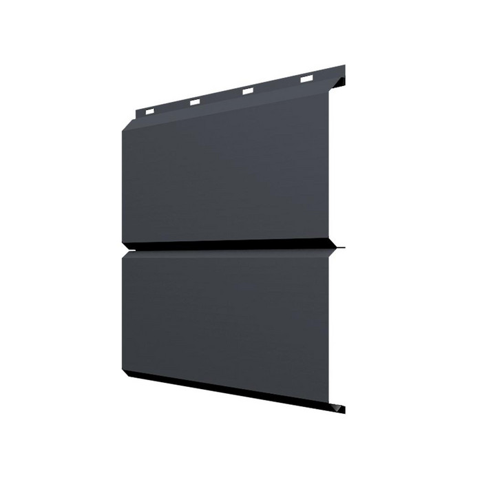 Софит ЭкоБрус без перфорации 0,345 Grand Line 0,5 Velur с пленкой RAL7024 мокрый асфальт